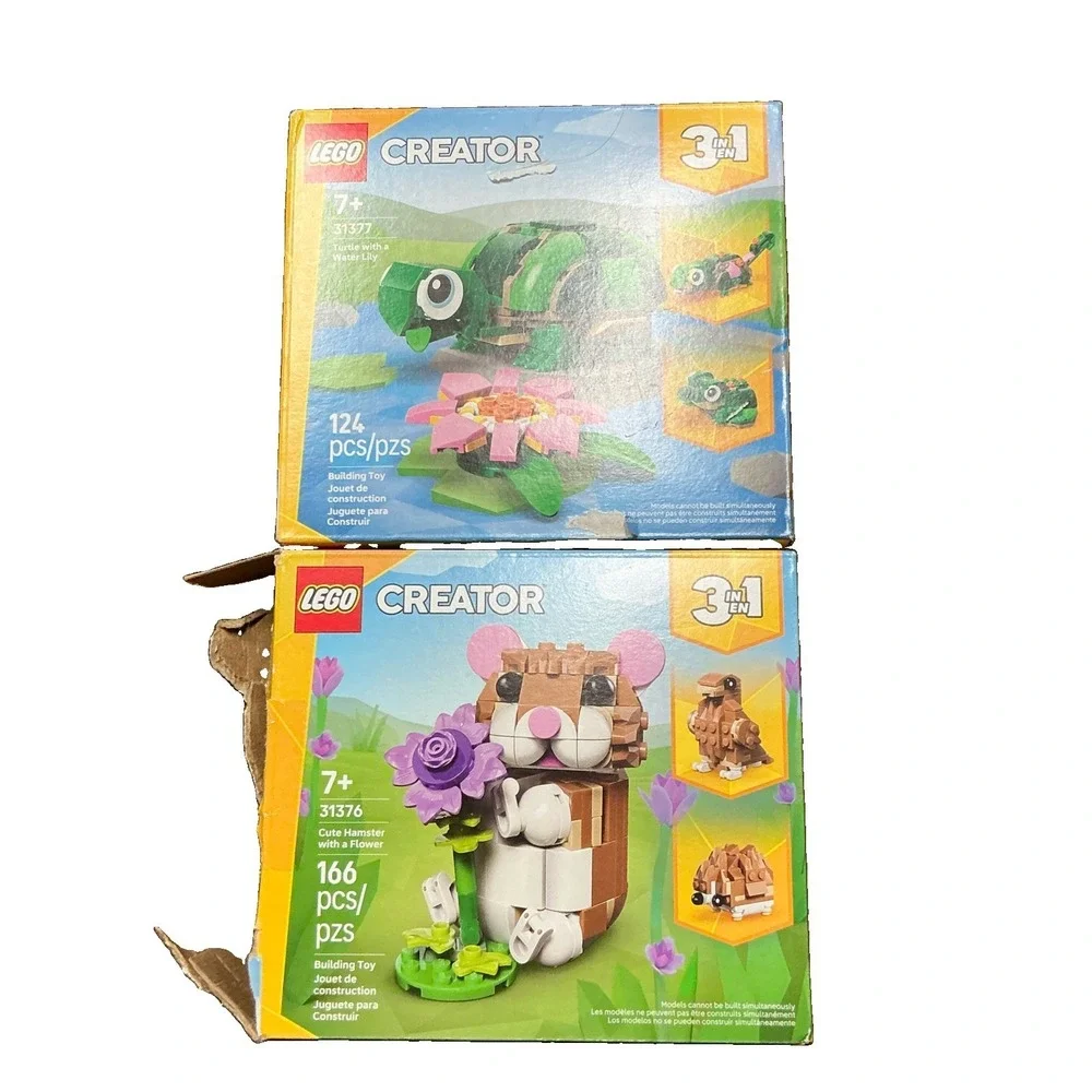 LEGO Creator 31376 Cute Hamster, Turtle W/ 3‑in‑1 W/ Lily 31377 Set Of 2